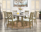 ACME Karsen Dining Table W/Marble Top & Rustic Oak Finish DN01449