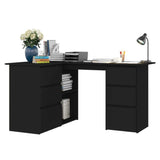 Corner Desk Black 57.1"x39.4"x29.9" Engineered Wood