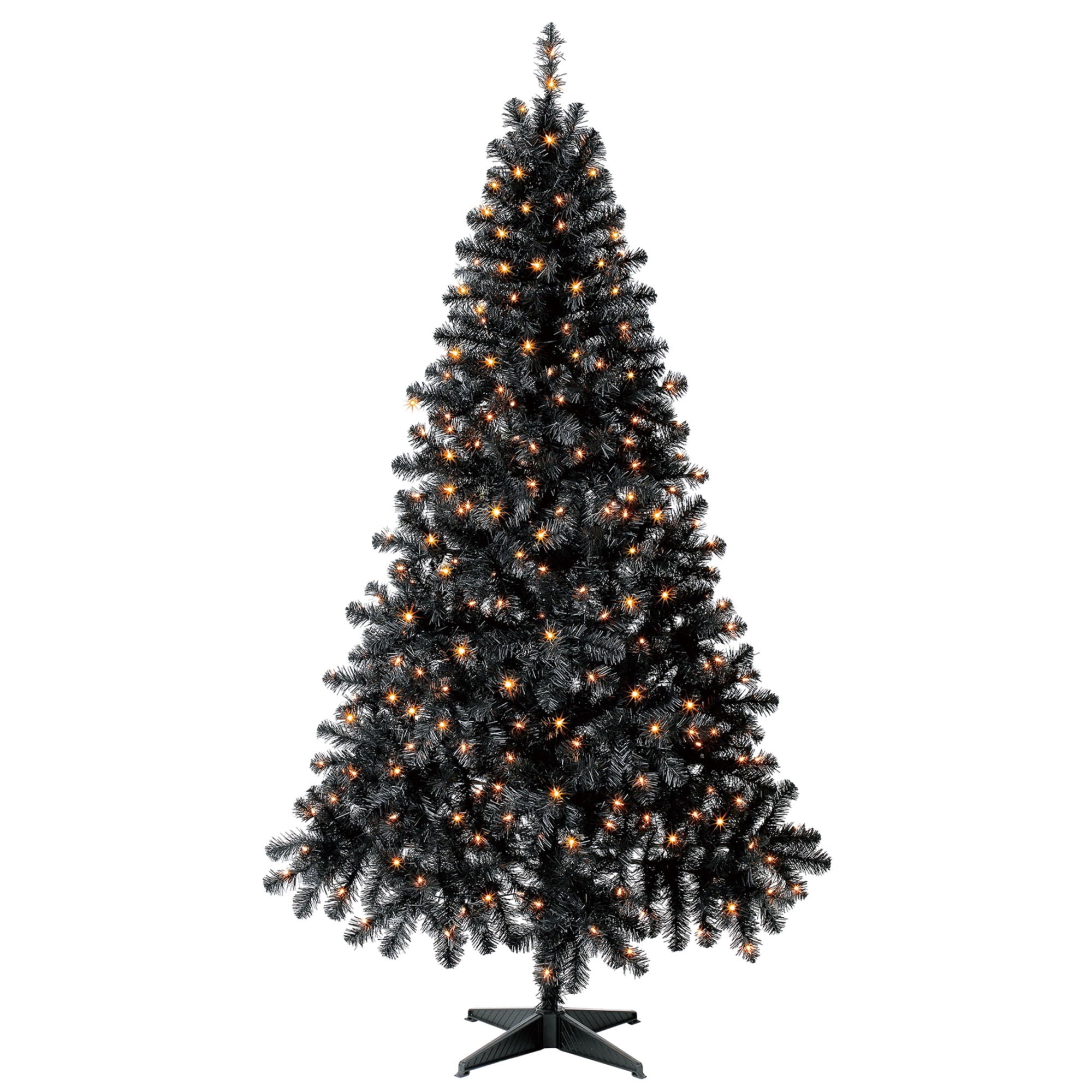 Madison Pine 6.5 ft Pre-Lit Black Artificial Christmas Tree with Clear Incandescent Lights