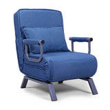 Adjustable Folding Dual-Purpose Lounge Chair Sofa Bed Recliner Gray