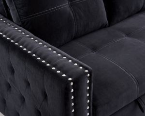 Sectional Sofa with Pulled Out Bed 2 Seats Sofa and Reversible Chaise with Storage