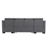 Upholstery Sleeper Sectional Sofa with Double Storage Spaces;  2 Tossing Cushions