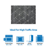 Sophie Talas Trellis Area Rug in Grey and Cream 5' W x 7' L