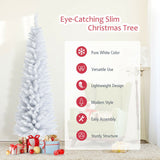 6 Feet Unlit Artificial Christmas Tree with Metal Stand
