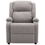 Massage Recliner Light Gray Fabric