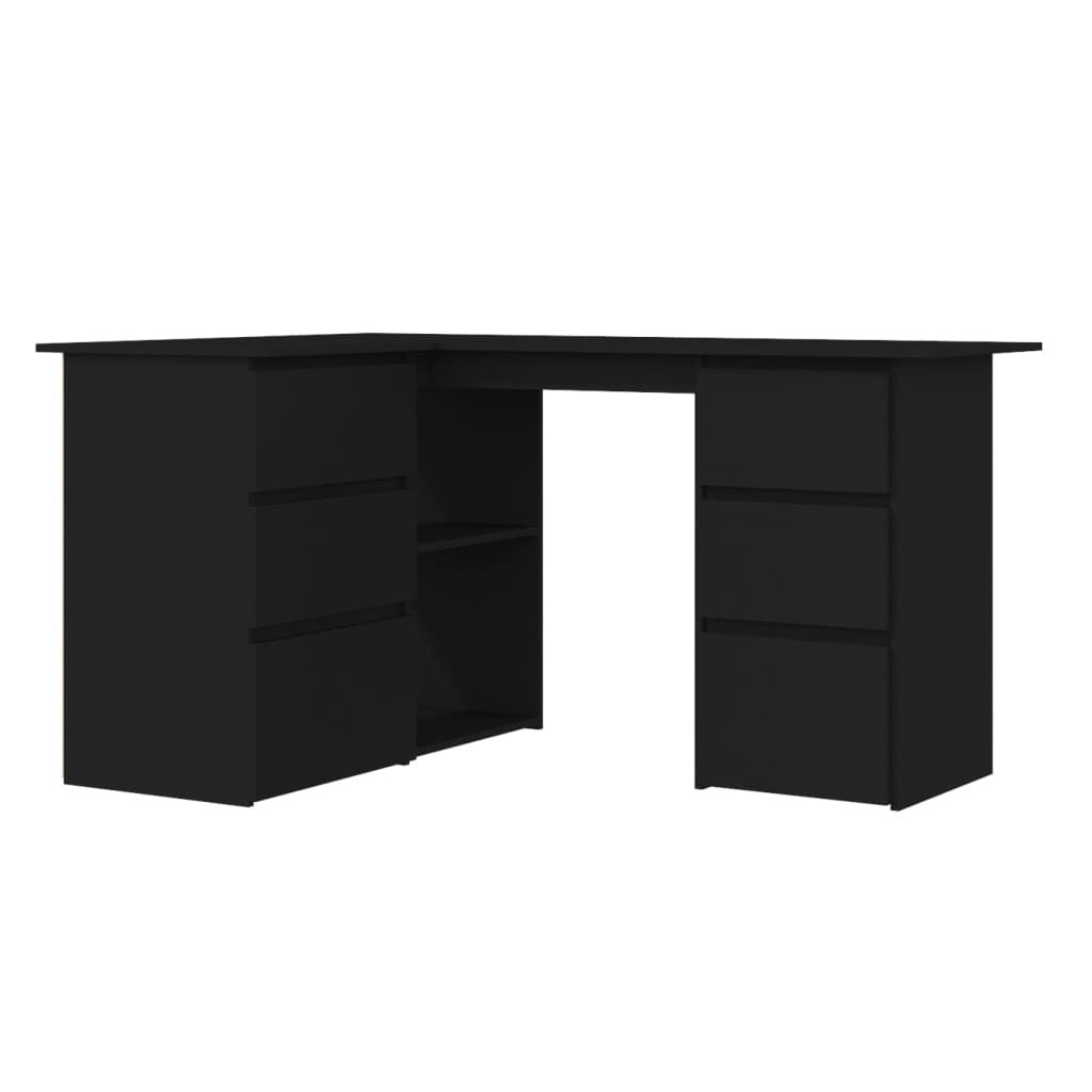 Corner Desk Black 57.1"x39.4"x29.9" Engineered Wood