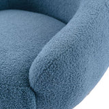 Modern Comfy Leisure Accent Chair Teddy Short Plush Particle Velvet Armchair with Ottoman for Living Room