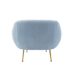 Modern Comfy Leisure Accent Chair Teddy Short Plush Particle Velvet Armchair with Ottoman for Living Room