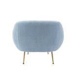 Modern Comfy Leisure Accent Chair Teddy Short Plush Particle Velvet Armchair with Ottoman for Living Room