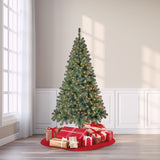 6.5 ft Pre-Lit Madison Pine White Artificial Christmas Tree, Multi-Color Incandescent Lights
