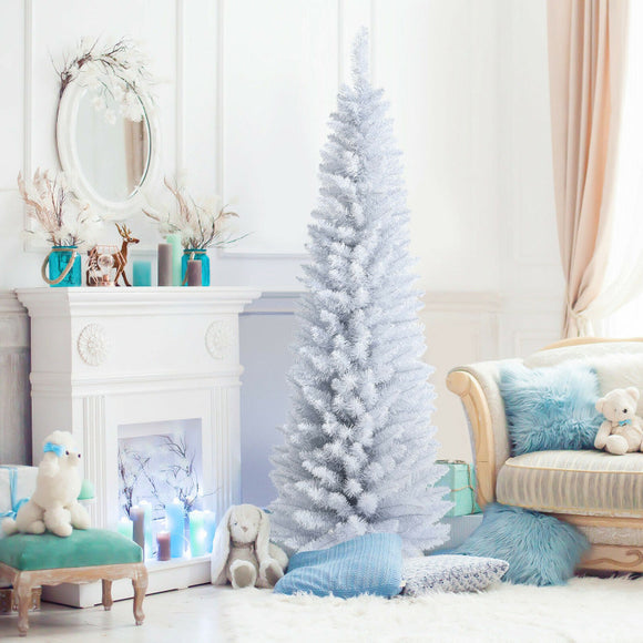 6 Feet Unlit Artificial Christmas Tree with Metal Stand