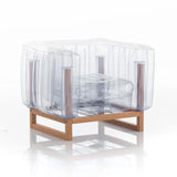 Design armchair in wood and transparent TPU