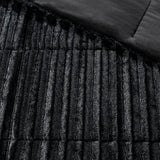 Dux Faux Fur 3-Piece Comforter Mini Set, Black