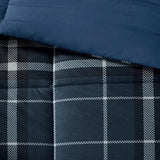 Plaid Soft Spun Comforter Mini Set, Blue/Green