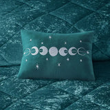 Crushed Velvet 4-Piece Comforter or Duvet Cover Set, Teal