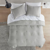 Casual Textured Compelete Comforter and Sheet Set, Grey