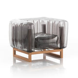 Design armchair in wood and TPU Crystal Black