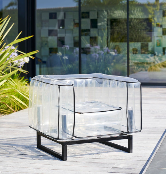 Yomi Style Aluminum and TPU Chair, Transparent/Black