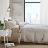 Waffle Weave Comforter/Duvet Cover Set, Taupe