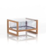 Design coffee table in wood and transparent TPU