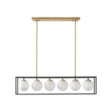 Open Cage 6-Globe Modern Industrial Chandelier