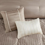 Charmeuse Striped 7-Piece Comforter Set, Champagne