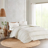 Pom-Pom Trims 3-Piece Comforter or Duvet Cover Set, Ivory