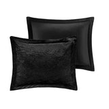 Crushed Velvet 4-Piece Comforter or Duvet Cover Set, Black