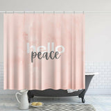 Peach Marble Hello Peace Graphic Style Quick-Drying Fabric Shower