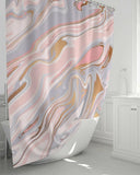 Pink And White Marble Swirl Style Shower Curtain 72"X72"