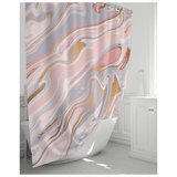 Pink And White Marble Swirl Style Shower Curtain 72"X72"