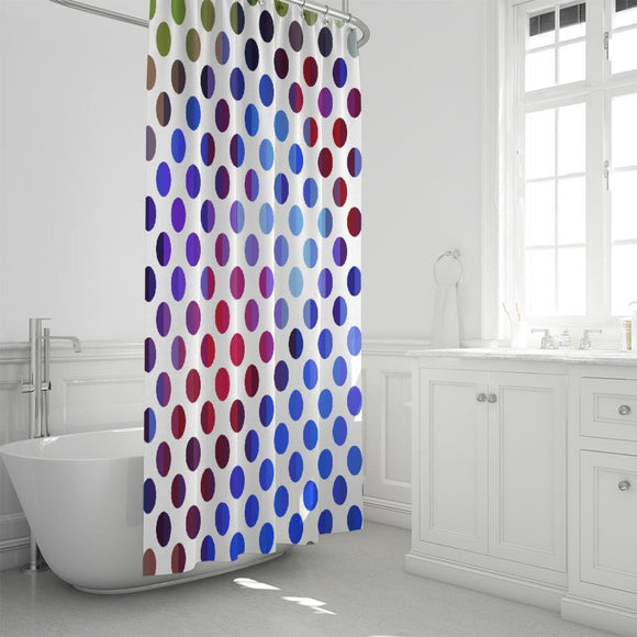 Decorative Shower Curtain - Polka Dot Fusion Style Curtain 72x72 inch