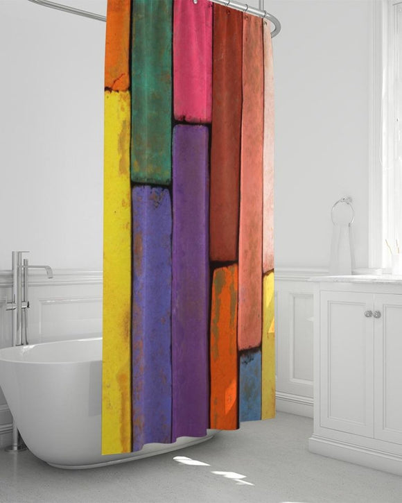 Rainbow Brick Style Shower Curtain 72