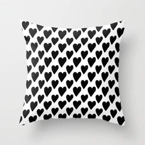 Black And White Hearts Cushion/Pillow