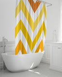 Yellow And White Herringbone Shower Curtain 72"X72"